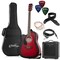 Ashthorpe Left Handed Full-Size Dreadnought Cutaway Acoustic Electric Guitar Package with 10 Watt Amp